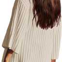 LAMISSCHE Womens Lounge Set Oversized 2 Piece Sweater Skirt Sets Long Sleeve Knit Top Pleated Skirts (Medium, Beige)