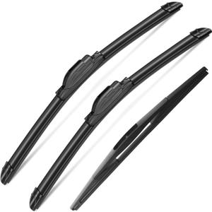 3 Wipers Set for Mitsubishi Mirage 2014-2020, Windshield Wiper Blades Original Equipment Replacement Front and Rear- 24"/16"/12X" (Pack of 3) J- HOOK