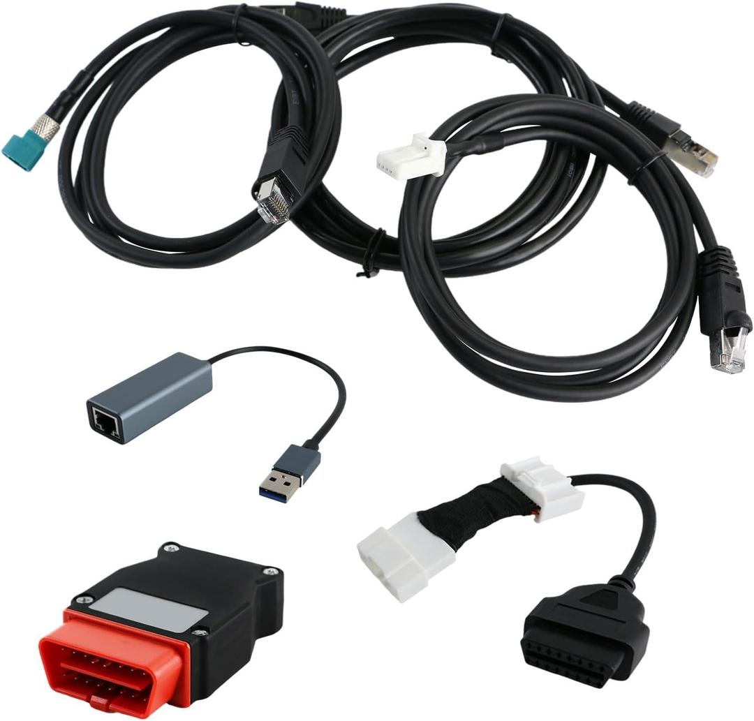 Diagnostic Cable Kit (6-Piece Set) for Tesla Model S/3/X/Y - OBD2 Adapter Harness 1013230-00-A, 1137658-00-C, 1930388-00-A - Professional USB Diagnostic Tools with OEM Connectors