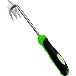 Garden Guru Root Weeder Tool with Ergonomic Handle - Stainless Steel Weed Puller for Planting, Weeding, Flower and Vegetable Care in Lawn Garden Yard | Rust Resistant