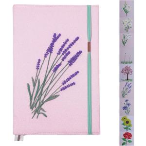 FRORA Embroidered Journal Notebook, Hardcover, Dotted line, (Pink, Lavender), 192 Pages, Medium 5.8 inches x 8.6 inches - 80 GSM thick Paper