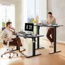 WALKINGDESK 48x24 Inches Whole Piece Electric Standing Desk, Seamless One Piece Height Adjustable Sit to Stand up Desk for Home Office, Ergonomic Computer Workstation, Black