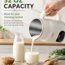 KDV Nut Milk Maker Machine, 8-in-1 Multifunction Soy Milk Maker with Stainless Steel, Homemade Soy, Almond, Oat, Coconut, Plant Based & Non-Dairy Beverages, 24H Delay Start, Keep Warm, Auto Clean