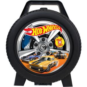 Mattel: Hot Wheels 30 Car Case - Wheel-Shaped Organizer, Storage Accessory, Holds 1:64 Scale Die-Cast Toy Vehicles, Play-Display