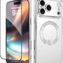 OOK Magnetic Case Made for iPhone 17 Pro 6.3 Inch (Compatible with MagSafe) Clear Phone Cover with Screen Protector Soft TPU Anti-Scratch Shockproof Protective Case for Women Men - Silver