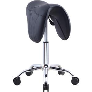 Saddle Stool with Wheels, Salon Stool Chair for Hair Stylist, 20 inches