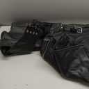 Dream Apparel Black Motorcycle Leather Chaps for Men Women Riding with Zip Out Liner, Cowboy Biker Chap Pants W/Four Pockets (X-Large)