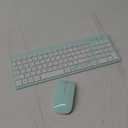 Wireless Keyboard and Mouse Ultra Slim Combo, TopMate 2.4G Silent Compact USB 2400DPI Mouse and Scissor Switch Keyboard Set with Cover, 2 AA and 2 AAA Batteries, for PC/Laptop/Windows/Mac - Mint Green
