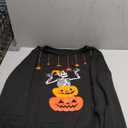 Women Halloween Sweatshirts Pumpkin Face Dancing Skeleton Shirt Long Sleeve Sweater Funny Graphic Pullover Large