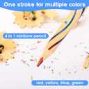 14 x ThEast Rainbow Pencils, Pack of 14(140 Pieces), 4 Color in 1 Multicolored Pencil for Kids, Assorted Colors for Drawing, Coloring, Sketching, Art Supplies, Pre-sharpened