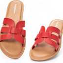 mazeskin Womens Memory Foam H-Band Summer Dressy Flat Slide Sandals (10)