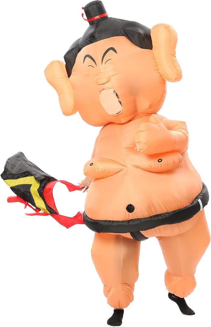 Sumo Wrestler Fat Suit, Full Body Inflatable Costume for Party, Adult Size (Mr. Toyota)