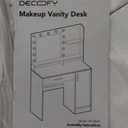 Vanity Desk with Mirror & Lights, White Makeup Desk with Drawers & Cabinet, 3 Lighting Modes & 10 Brightness, Vanity for Bedroom & Dressing Room