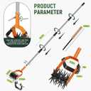 Rotary Cultivator Garden Tool, 2-in-1 Weeder & Soil Aerator with Detachable Weed Knife,73" Adjustable Stainless Handle, Dual-Function Rotary Tiller for Lawn Care, Reseed Grass, Soil Mixing