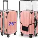 Clear PVC Suitcase Cover Protectors Thicken Luggage Cover Protector Full Transparent Waterproof Wheeled Dustproof Luggage Sleeve Protector 26"