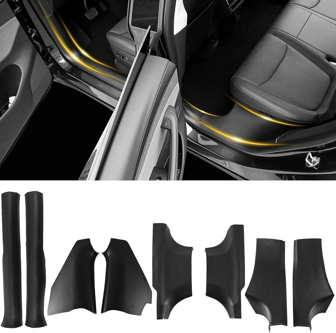 GearUp 8Pcs Door Sill Protector Compatible with Tesla Model Y Juniper 2025 2026 Rear Door Sill Scuff Plate Guard for Tesla Model Y Juniper Accessories