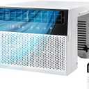 Electactic U-Shaped Window Air Conditioner,Window AC Unit Cools up to 450 Sq.Ft,Saddle Air Conditioner Window with Full Window View,Low Noise, Cool/Dry/Fan Modes,24H Timer,Ivory White,10,000BTU