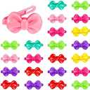 WILLBOND 100 Pieces Girls Hair Barrettes Self Hinge Plastic Clip Toddler Kids Baby 80s 90s Clip Colorful Cute Cartoon Hair Pin Accessories(Bow)