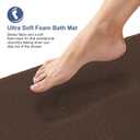 OLANLY Memory Foam Large Bathroom Rugs 59x35, Absorbent Bath Mat, Brown