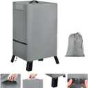 Electric Smoker Cover, Vertical Smoker Grill Cover Outside for Equipped with Tight Fitting Buckles and Fixed Buckles, Waterproof Electric Smoker Cover, 19" W x 18" D x 33" H (Gray)