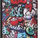 for Amazon Kindle All New Fire 7 SR043KL 7th/9th Generation Smart Cover,Ultra Slim Folio Stand Leather Case Cover with Auto Sleep/Wake Up for Kindle Fire HD7 7" (2017/2019 Release) (Graffiti)