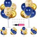 TONIFUL 6 Set Navy Blue Gold Balloon Centerpieces for Table,Balloon Arch Kit for Graduation Decorations 2025 Class of 2025 Party Decorations,New Year,Anniversary,Birthday Decoration