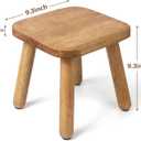 2 Pack Wooden Stool, Plant Stools, Kids Stools for Adults Step Stool for with Four Detachable and Assembled Legs(Classic 9.3inch)-Walnut