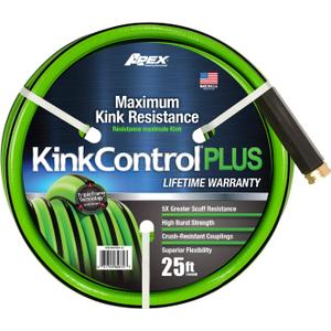 Kink Control Plus Water Hose 25ft - High Burst Strength and Superior Flexibility Garden Hoses, Outdoor Hose with Kink Resistance, Triple Frame Technology, Made in USA.