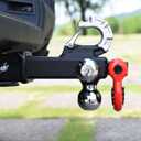Trailer Hitch Tri-Ball Hitch with Rotatoble Tow Shackle and Tow Hook, fits for 2-inch Receiver, Chrome Trailer Ball