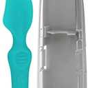 Nuby Diaper Cream Soft Silicone Brush with Suction Base & Hygienic Travel Case, Mini Size, Aqua