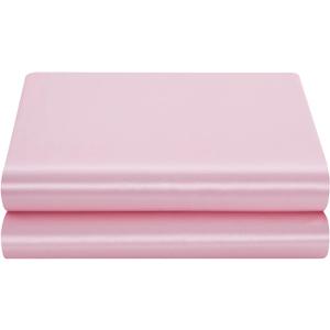 Satin Flat Sheet Only, Twin Flat Sheet, 1 - Piece Pink Top Sheet, Extra Soft Silk Flat Bed Sheets Sold Separately Twin - Pink