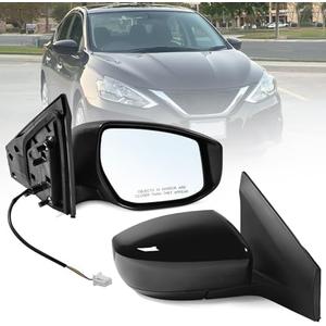 Paderson Right Passenger Side Mirror Assembly Fits 2013-2019 Nissan Sentra with Power Glass Manual Folding Match to Black Replace NI1321238(3 Pins)