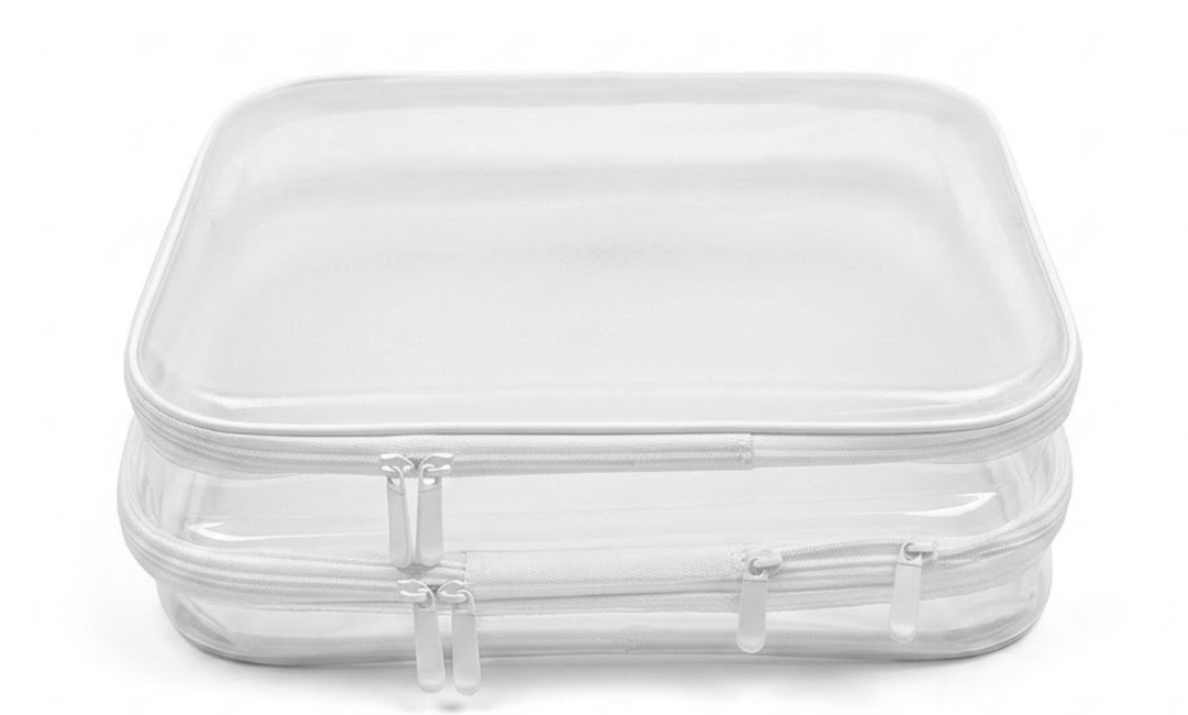 Unique Bargains Plastic Waterproof Clear Zipper Travel Toiletry Makeup Bag.