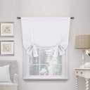 H.VERSAILTEX White Blackout Tie Up Curtains Thermal Insulated Balloon Roman Shade Bathroom Window Adjustable Rod Pocket for Small Window 46 Inch by 63 Inch,Pure White