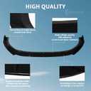 Front Bumper Lip Compatible with Kia K5 GT-Line 2020-2025,3 PCS Gloss Black Front Splitter