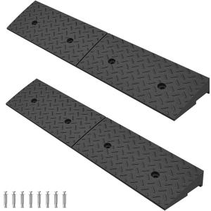 2 Pack 4'' Rise Rubber Curb Ramp Heavy Duty Loading Rubber Curb RampsSuitable for Cars, Bicycles, Motorcycles, Lawn Mowers, Mobile Pets (38.6 x 11.8 x 4 Inch)