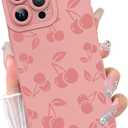 KANGHAR for iPhone 12 Pro Max Case | Cute Cherry Design | Soft Flexible TPU | Anti-Scratch Protective Cover | Pink