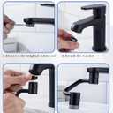 2 Pcs 1440 Rotatable Faucet Aerator Extension, U Shaped Shape Universal 360 Rotating Sink Faucet Extender for Kitchen & Bathroom 2 Modes Adjustable Black