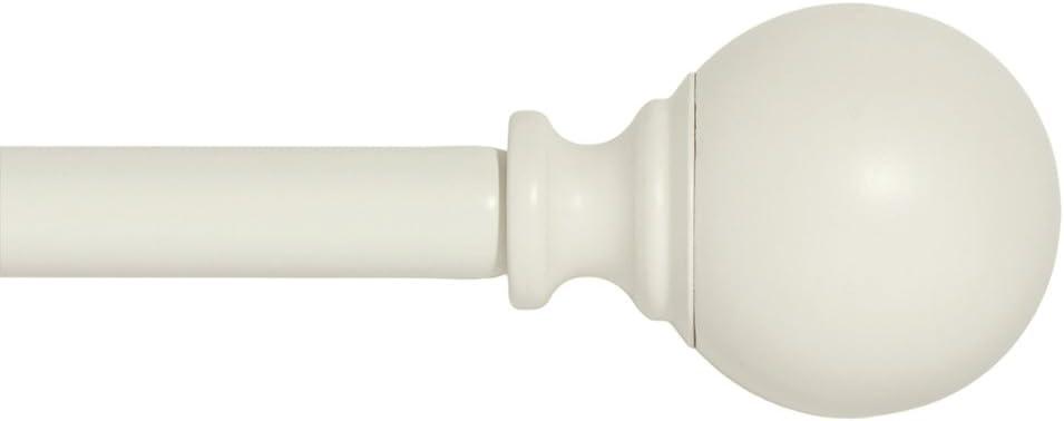 Ivilon Drapery Treatment Window Curtain Rod - Ball Style, 28 to 48 Inch. Color White/Ivory