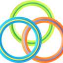 JEEFUD Flying Disc for Kids Adults 11 inch Flying Ring, 3 Pack Beach Backyard Sports Play Soft Discs, Sport Outdoor Tossing Toy Gift for 4+ Year Old Boys Girls Family 3PCS (YellowOrange & Turquoise)