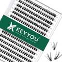 Lash Clusters 300pcs Individual Lashes 40D 0.07D Curl 11mm DIY Eyelash Extension KEYYOU Large Tray Volume Soft&Natural Cluster Lashes(40D-0.07D,11