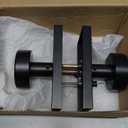 Matte Black Door Knobs Interior with Lock, Modern Privacy Rectangle Door Knob Door Handles for Bathroom Bedroom