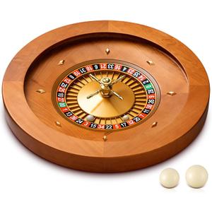 Leyndo Wooden Roulette Wheel with 4 Roulette Balls Casino Grade Precision Bearings Roulettes Wheel Turntable Leisure Table Games for Home Professional Use Night Party Game (Classic Pro)