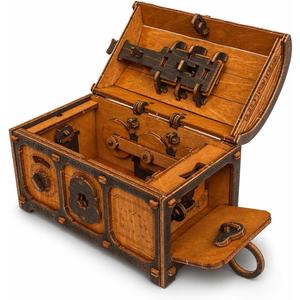 WOODEN.CITY Puzzle Box Treasure Chest - Assemble and Solve Riddles for a Unique Escape Room Experience - Wooden Clue Box Perfect Unique Gift Box - Made in EU
