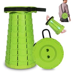 RizzQi Upgraded Collapsible Stool 450LBS - Adjustable Height (2.5"-18") Quick Open Portable Folding Seat for Outdoor Camping Hiking Indoor (Apple Green)