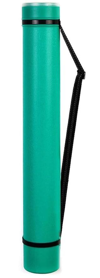 2-Pack Extendable Poster Tubes Expand from 24.5 to 40 with Shoulder Strap | Carry Documents, Blueprints, Drawings and Art | Red and Green Portable Durable Round Storage Cases with Lids and Labels