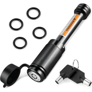 JUSTTOP Trailer Hitch Receiver Pin Lock,5/8" Dia 2-3/4" Long Pin Trailer Lock for Class III IV 2" Receiver with 4 Anti-Rattle Rubber O-Rings,for Trailer Truck Car Boat