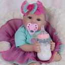 Milidool Lifelike Reborn Baby Dolls - 18 Inch Real Life Realistic Newborn Baby Dolls Girl with Soft Weighted Body Gift Set for Kids Age 3+ (Bella)