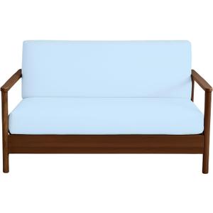 600TC Armless Futon Covers Full Size Pure Cotton Zippered Sofa Bed Slipcover, Machine Washable Couch Protector for Sleeper Sofas & Futons (Light Blue)
