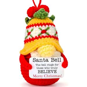 Cute Christmas Stocking Stuffers White Elephant Gifts for Her Him Friends Coworker Neighbors Women Men, Christmas Tree Ornament Hanging Decoration Desk Decor, Crochet Gnome